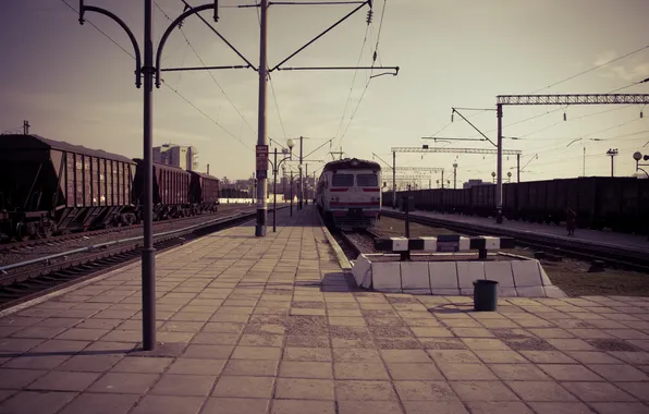 Picture road, the way, rails, station, Train