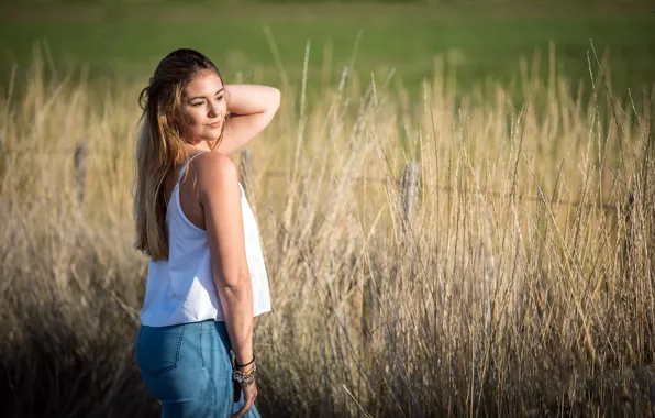 Picture girl, nature, pose