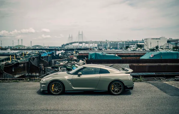 Nissan, GT-R, R35, side view, 2023, Nissan GT-R Premium Edition T-spec