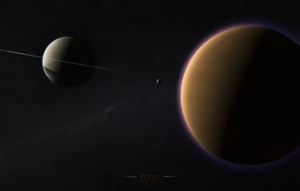 Ring, solar system, the milky way, satellites, Saturn, Titan, gas giant