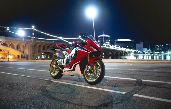 City, Lights, Night, CBR1000RR-R