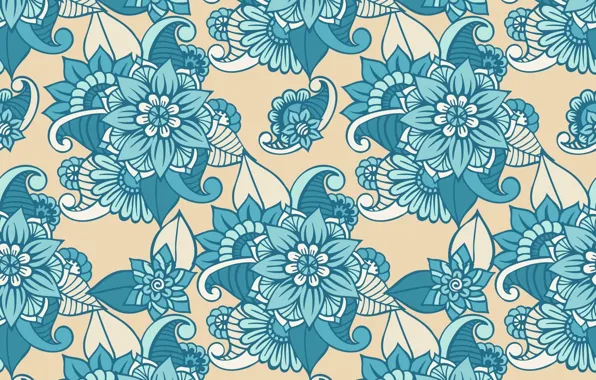 Flowers, background, vector graphics, blue flowers