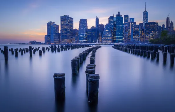 River, New York, skyscrapers, architecture, New York