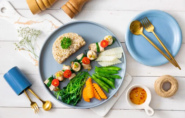 Spoon, figure, plug, vegetables, tomato, carrots, cuts, beans