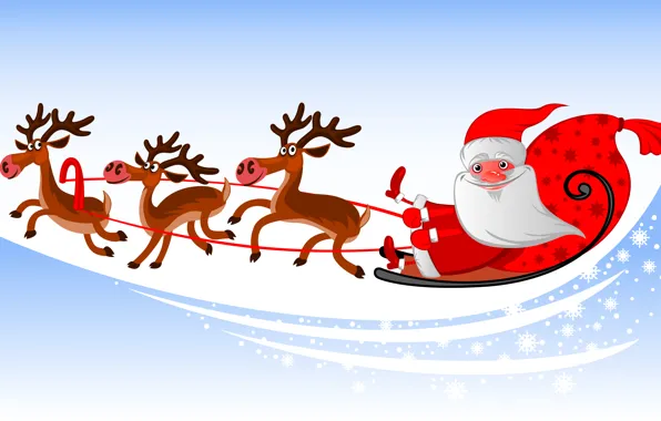 Picture holiday, new year, vector, art, the mood, santa claus