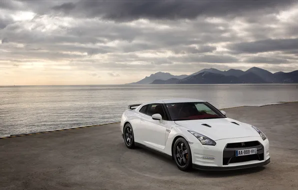 Picture sea, white, water, mountains, photo, the ocean, cars, Nissan