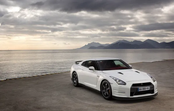 Sea, white, water, mountains, photo, the ocean, cars, Nissan