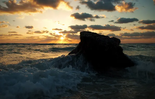 Sea, wave, water, landscape, squirt, stones, photo, the ocean