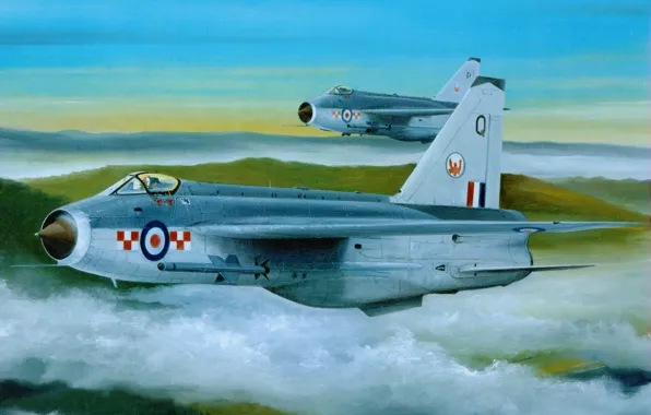 Picture Clouds, Flight, Fighter, Art, Lightning, English Electric, Lightning F.Mk.3, British fighter-interceptor