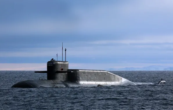 Picture boat, underwater, atomic, "Novomoskovsk", SSBN