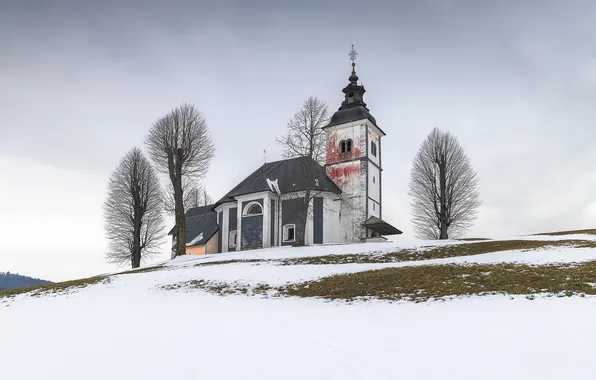 Winter, Slovenia, Church