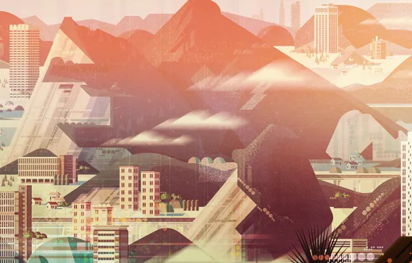 Home, Mountains, The city, People, House, Style, Building, City