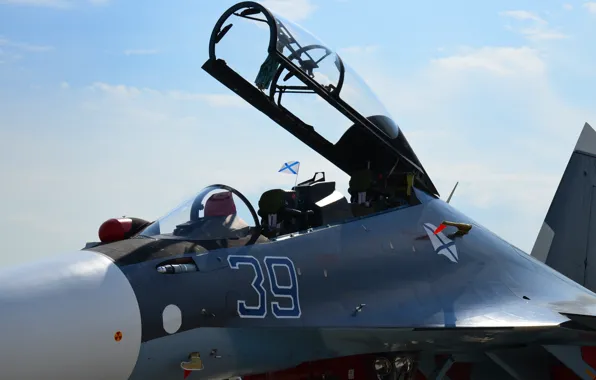 Picture fighter, cabin, Russian, multipurpose, double, Su-30CM