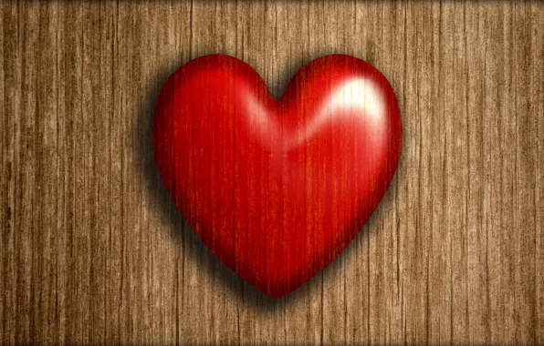 Heart, Board, Red, Valentine's Day, Heart, Wood planks