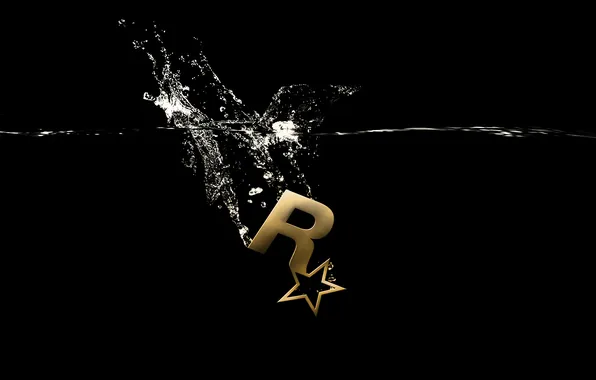 Logo, Rockstar, Rockstar Games, splash series, underwater gold