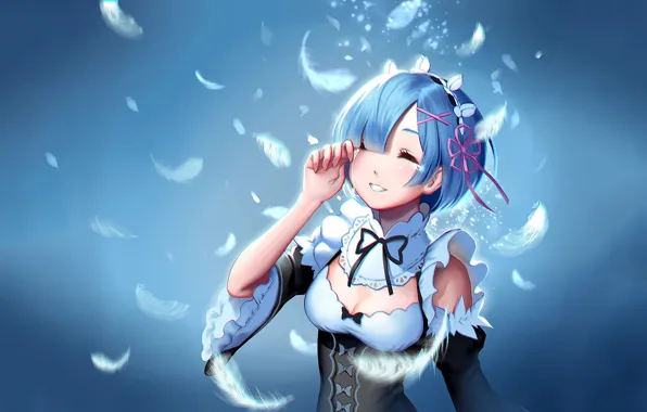 Girl, smile, tears, Rem, Re: Zero kara hajime chip isek or Seikatsu
