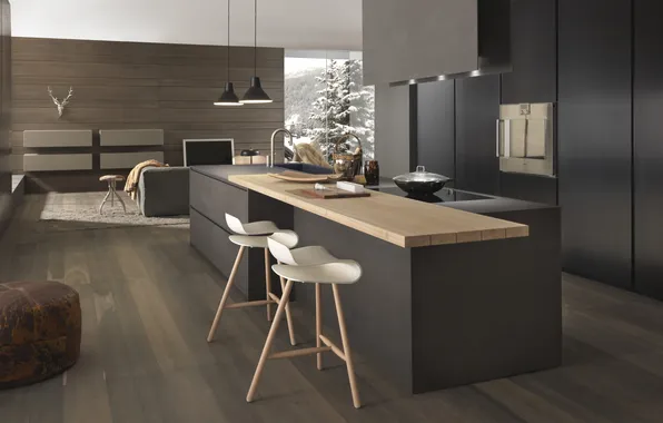 Style, Villa, interior, Italy, kitchen, living room, dining room, dining area