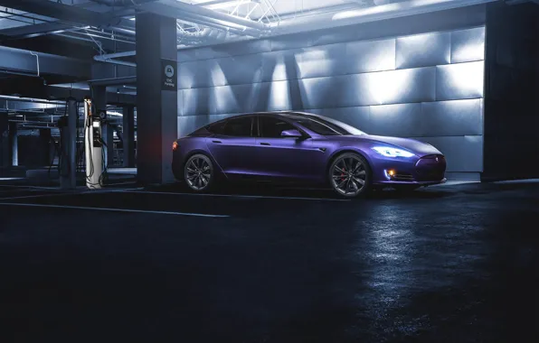 Picture Purple, Front, California, Tesla, Matte, P85D, SS Customs, Drank, Grape, Eletric