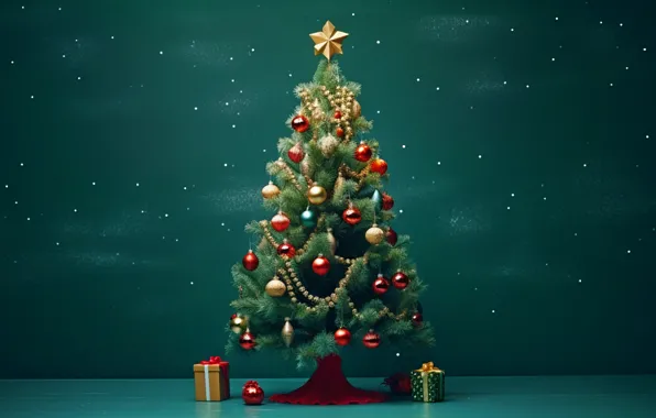 Decoration, balls, tree, New Year, Christmas, gifts, new year, happy