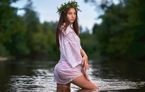 Girl, legs, in the water, Vyacheslav Turcan, Girl in the water