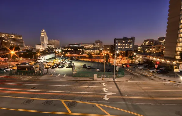 Night, lights, CA, night, Los Angeles, California, usa, Los Angeles