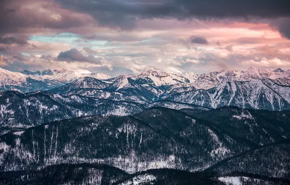 Germany, mountain, snow, Bavarian alps
