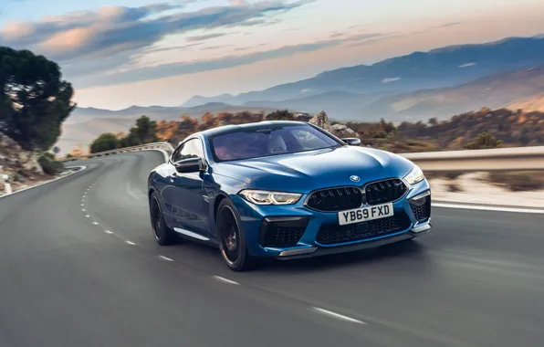 Road, speed, the evening, BMW, Coupe, Competition, UK-Spec, 2019