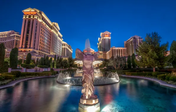 The sky, Las Vegas, fountain, USA, casino, las vegas, caesars palace