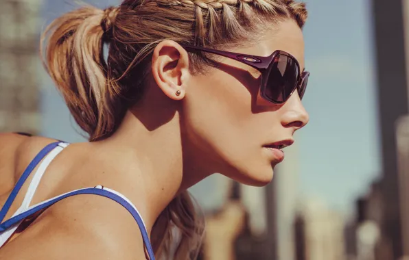 Model, actress, glasses, hairstyle, profile, Ashley Greene, Ashley Green