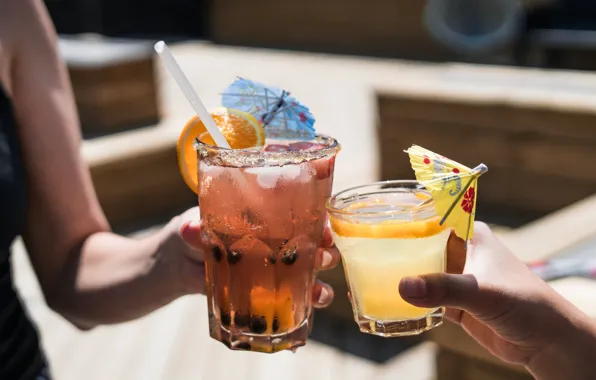 Glass, hands, cocktail