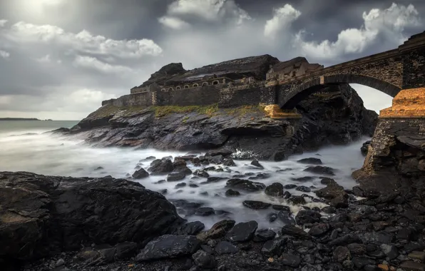 Picture sea, shore, Breizh, Fort des capucins