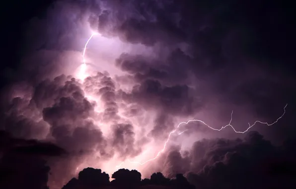 The storm, the sky, clouds, night, clouds, zipper
