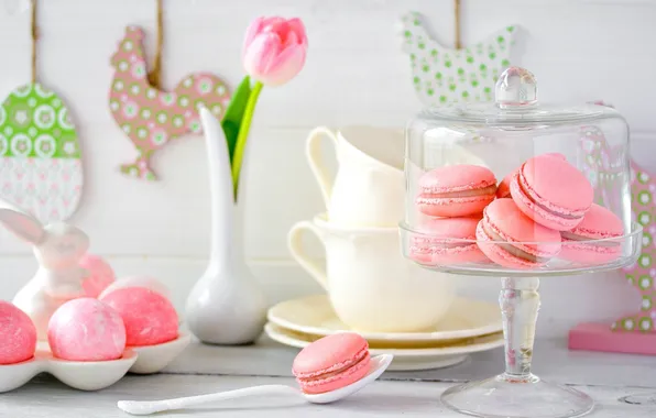 Picture holiday, Tulip, cookies, Easter, vase, cream, sweet