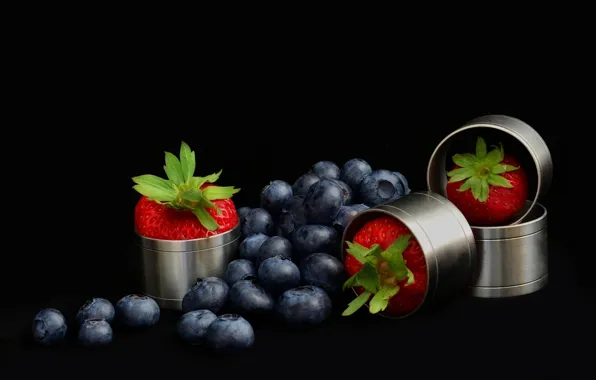 Berries, strawberry, blueberries