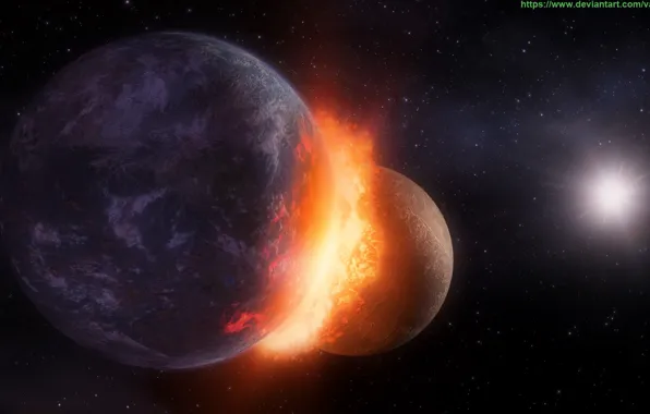 The explosion, planet, comet, meteorite, comet