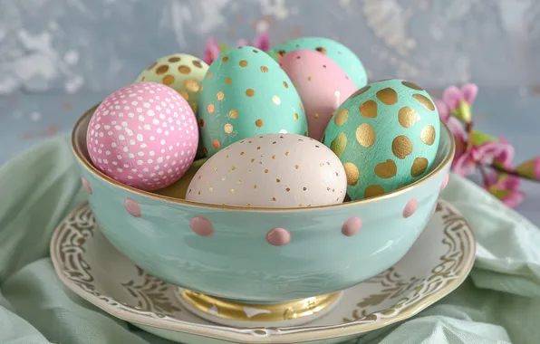 Holiday, eggs, spring, Easter, painted, eggs, Easter, easter composition
