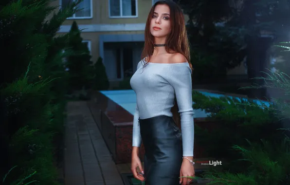 Look, pose, model, skirt, portrait, makeup, figure, hairstyle