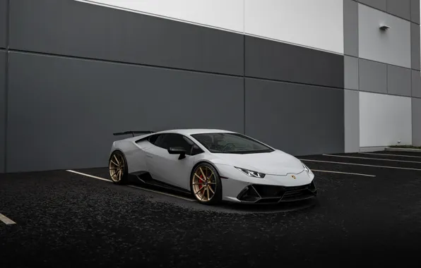 Lamborghini, White, Rain, EVO, VAG, Huracan