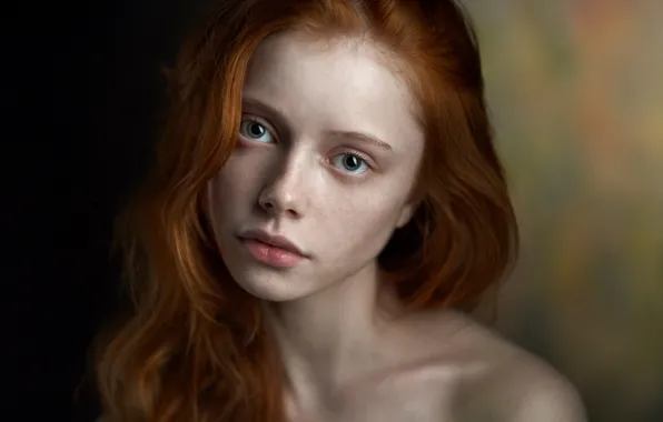 Picture portrait, freckles, the beauty, redhead, Alexander Vinogradov, Catherine Jasnogorodska