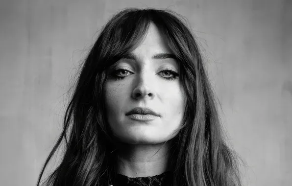 Portrait, actress, black and white, beauty, Sophie Turner, Sophie Turner