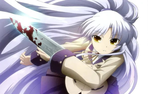Blood, blade, form, angel beats, bangs, kanade tachibana, angel beats, tenshi