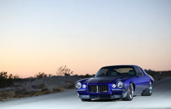 Chevrolet, 1971, Camaro, Blue, Racing, GAP