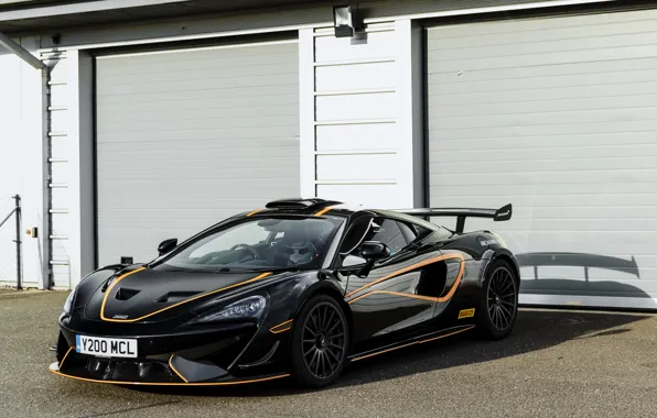 Picture black, coupe, McLaren, boxes, 2020, V8 twin-turbo, 620R, 620 HP