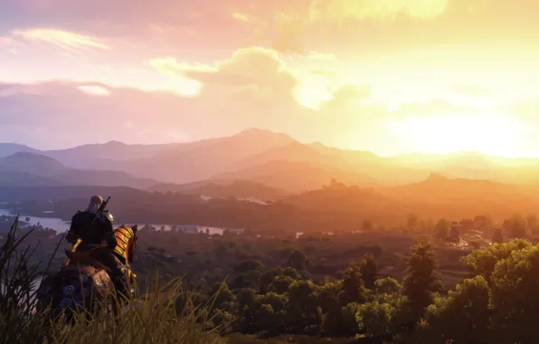 Landscape, rider, The Witcher 3, Blood & Wine