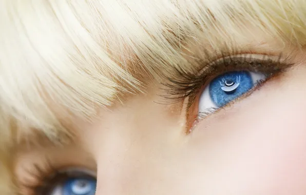 Picture eyes, macro, blonde, blue eyes