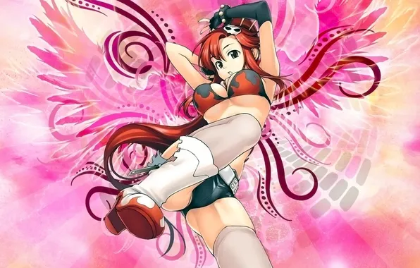 Chest, girl, red, Gurren Lagann, YoKo