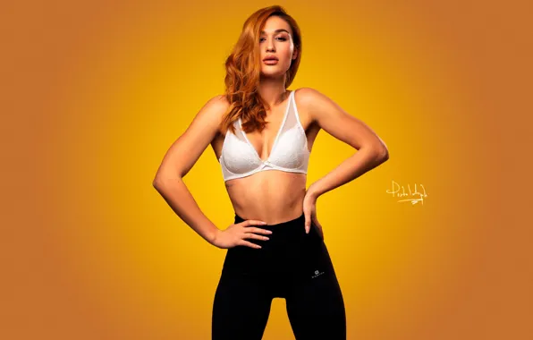 Look, model, makeup, figure, slim, hairstyle, is, bra