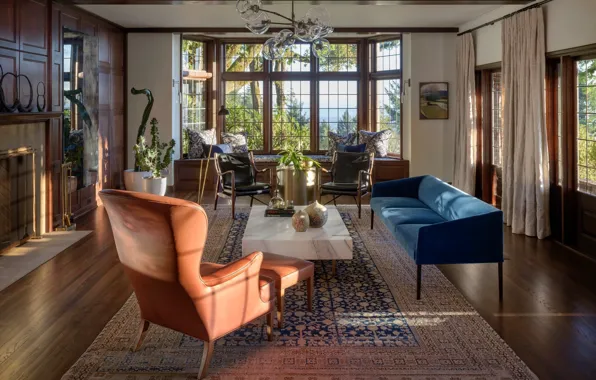 Design, style, interior, fireplace, Portland, living room