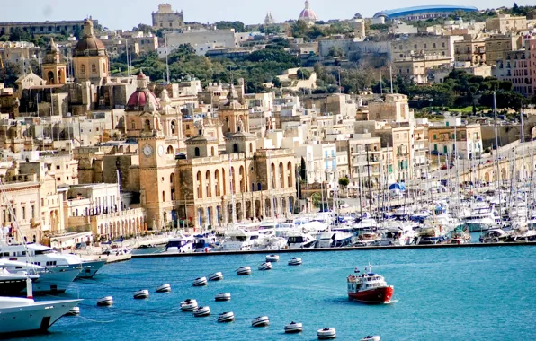 Sea, home, yachts, boat, Malta, Valletta