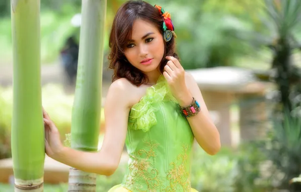 Picture dress, Asian, cutie, Sandra Yunita